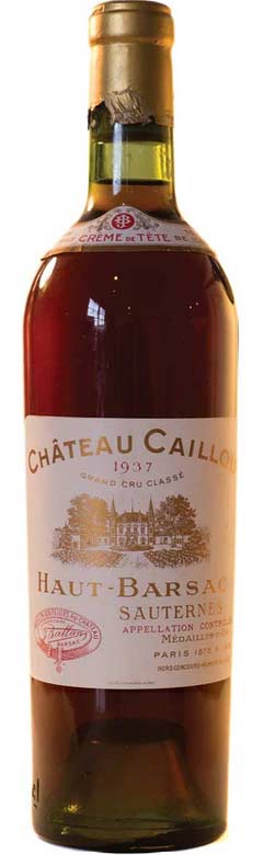 1937 Château Caillou Crème de Tête Sauternes