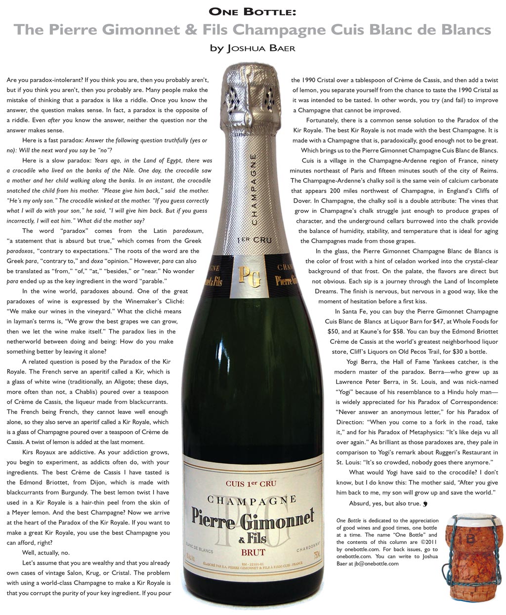 Pierre Gimonnet & Fils Champagne Cuis Blanc de Blancs