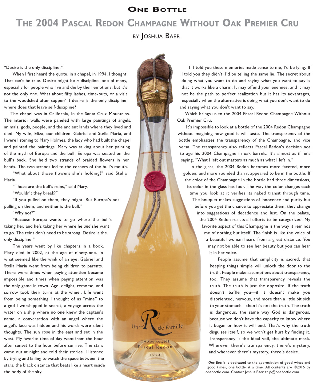 2004 Pascal Redon Champagne Without Oak Premier Cru